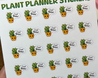 Plant Sticker Sheet, Plant Planner Sticker Pack, Planner Sticker Sheet, Plant Water Bullet Journal Sticker, Water Me Scrapbooking Sticker