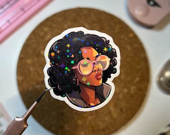 Black Woman Sticker, Black Queen Sticker, Black History Month Sticker, Die-Cut Sticker, Water Resistant Sticker, Laptop Sticker