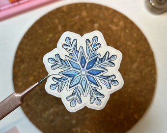 Snowflake Sticker, Snow Sticker, Vinyl Die-Cut Sticker, Vinyl Snowflake Sticker, Water Resistant Sticker, Laptop Sticker