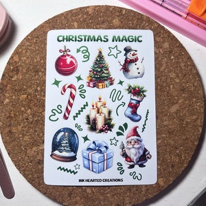 Christmas Magic Sticker Sheet, Winter Planner Sticker, Christmas Gift, Winter Bullet Journal Sticker, New Year Scrapbooking, Winter Stickers