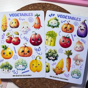Feuille d’autocollants mini légumes, autocollant de planificateur de légumes Kawaii, feuille d’autocollant de planificateur, autocollant Bullet Journal, scrapbooking alimentaire Kawaii
