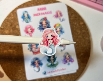 Mermaid Sticker Sheet Bundle, Ocean Sticker Pack, Tiny Mermaid Sticker Sheet, Underwater Journal Sticker, Sea Scrapbooking Sticker