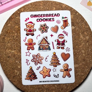 Christmas Gingerbread Cookies Sticker Sheet, Christmas Planner Sticker, Christmas Gift, Bullet Journal Sticker, New Year Scrapbooking