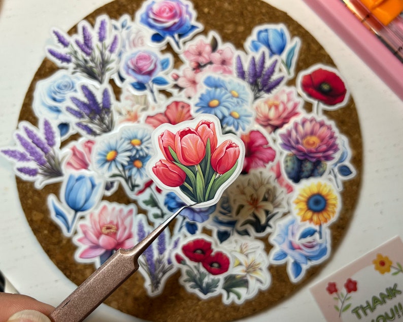 Floavour Poster Sticker Flower Sticker, Flower Vinyl Sticker, Flower Sticker Bundle, Flower Die ...