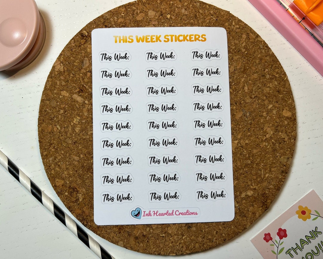 This Week Sticker Sheet, Work Life Planner Sticker, Daily Planner ...