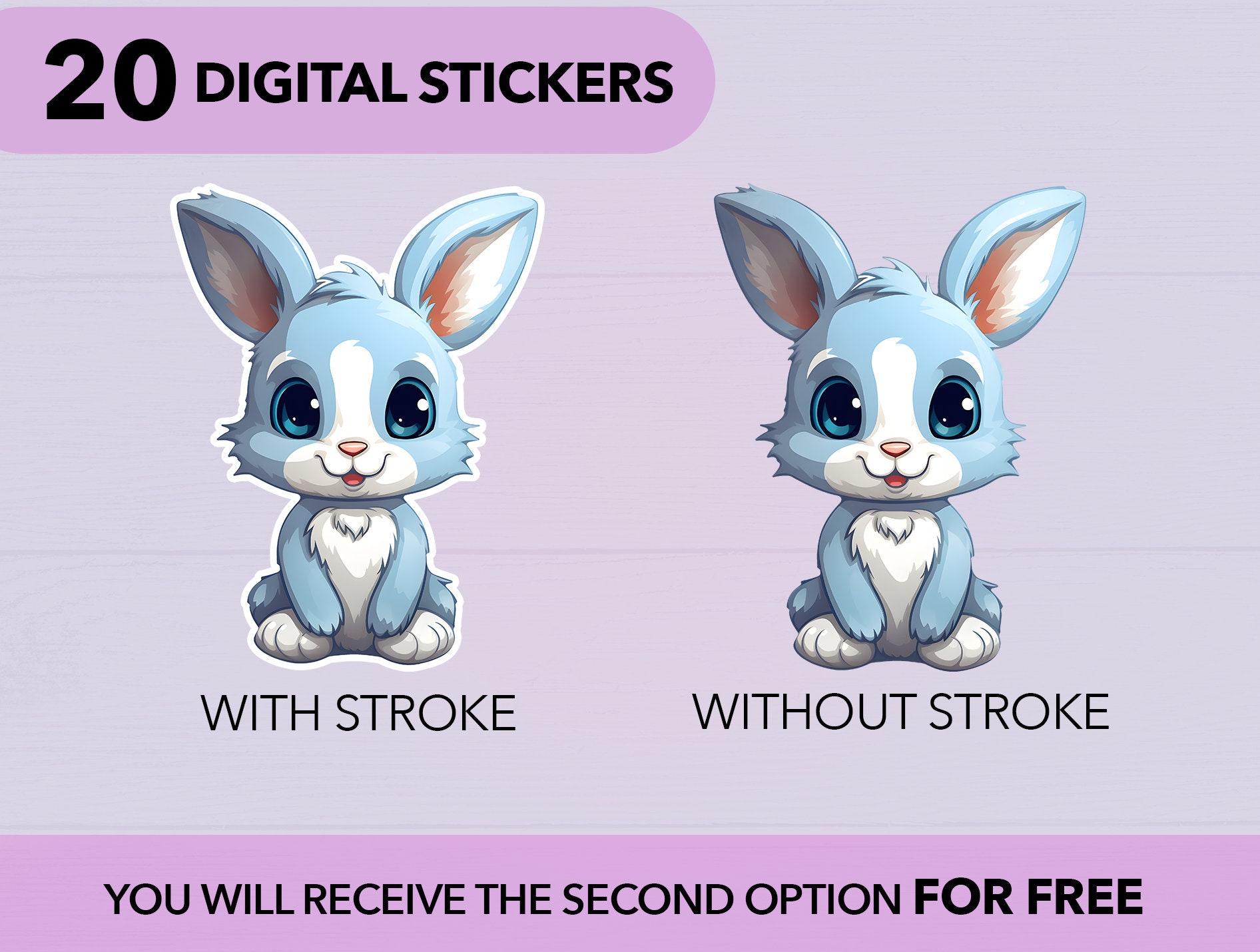 Bunny PNG Rabbit PNG Sticker Sticker Png Bundle Printable - Etsy