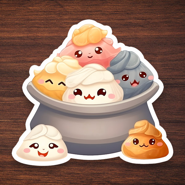 Dumpling PNG, Dumpling PNG Sticker, Sticker Bundle, Printable Sticker ...