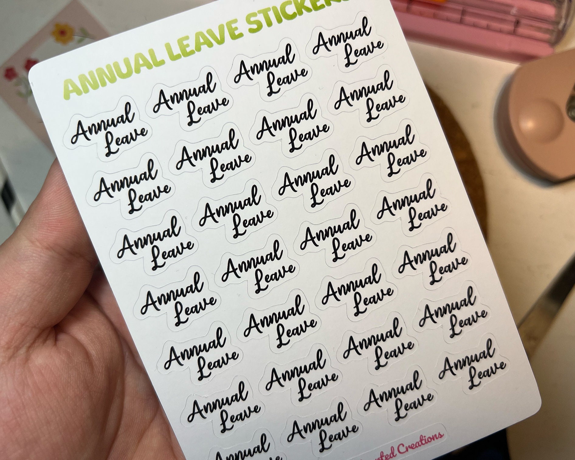 Annual Leave Sticker Sheet, Work Life Planner Sticker, Daily Planner ...