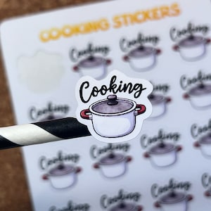 Folha de adesivos para cozinhar, adesivo para planejador de cozinha, adesivos para planejador diário, adesivos para cozinha, adesivo para diário de bala, planejador de refeições