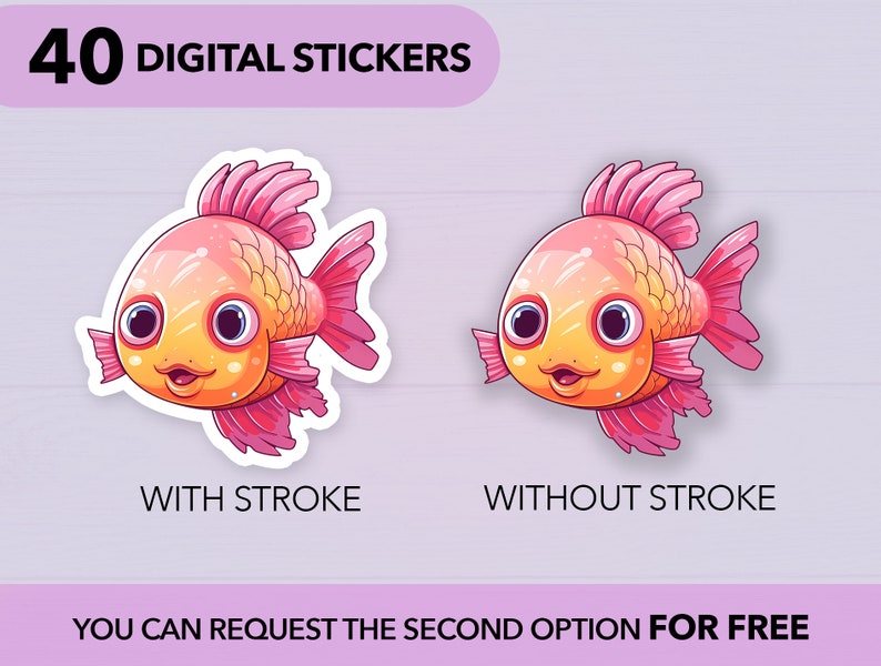 Fish Fin Sticker Fish PNG Sticker, Sticker Png Bundle, Printable Sticker, Fish Clipart ...