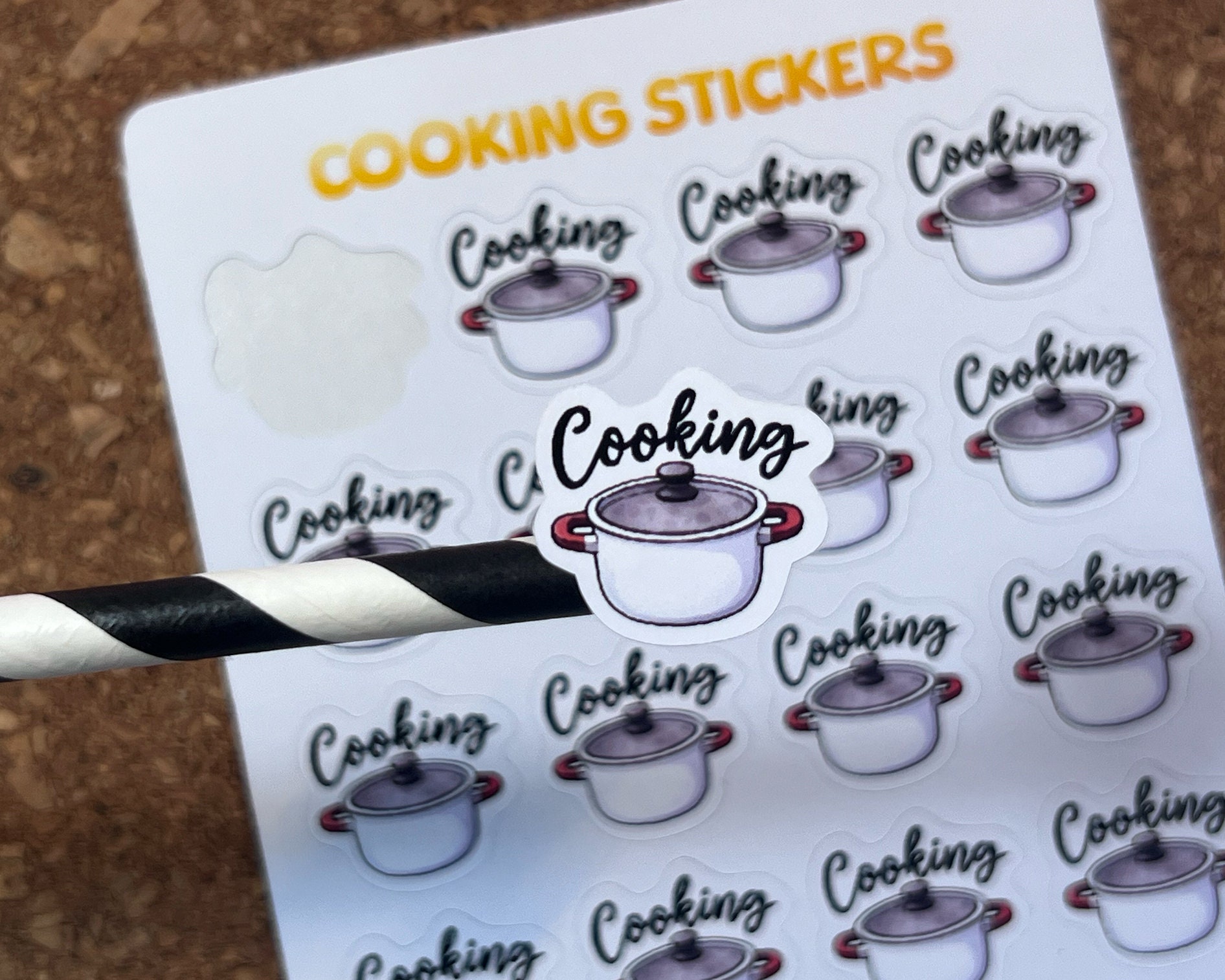 Cooking Sticker Sheet, Cooking Planner Sticker, Daily Planner Stickers ...