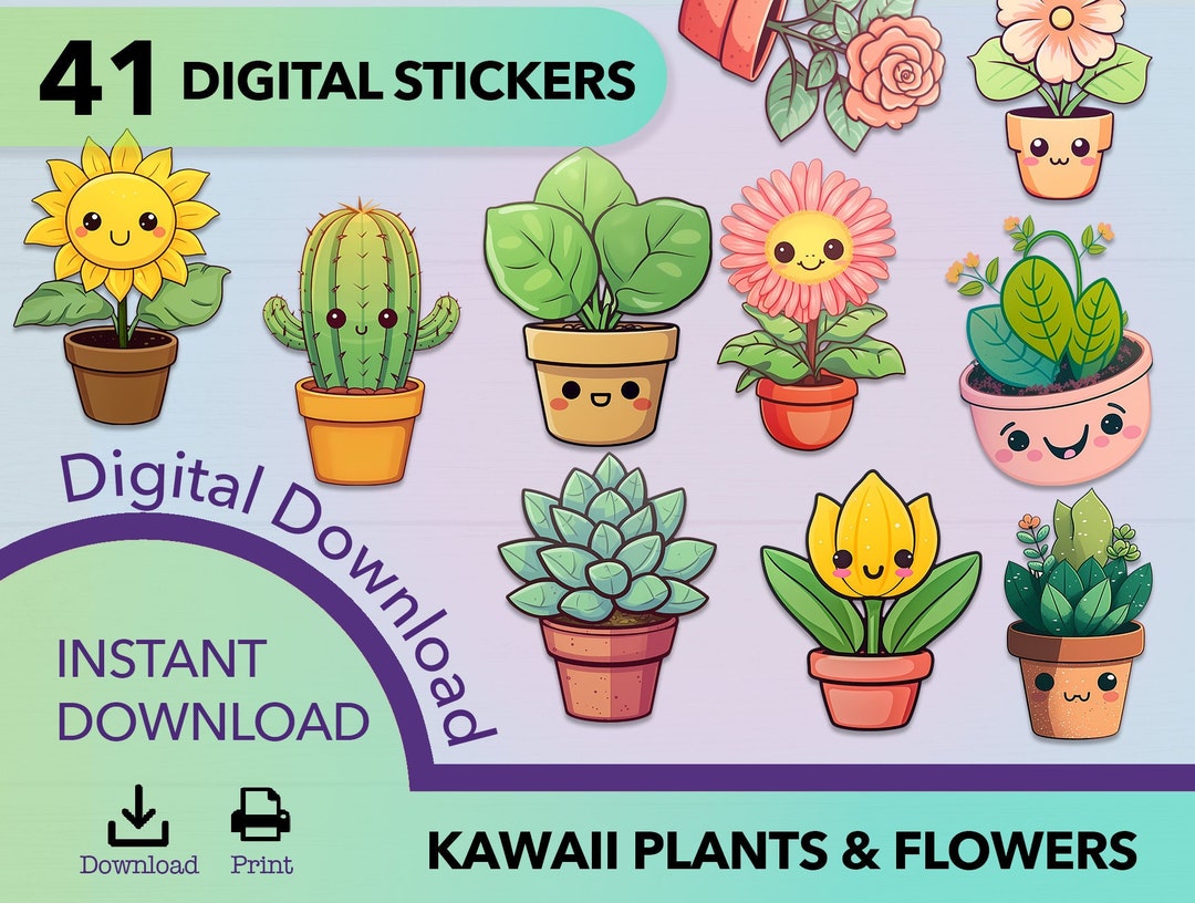 Virtual Plant Sticker Plant PNG Sticker Sticker Png Bundle Printable Sticker - Etsy Australia