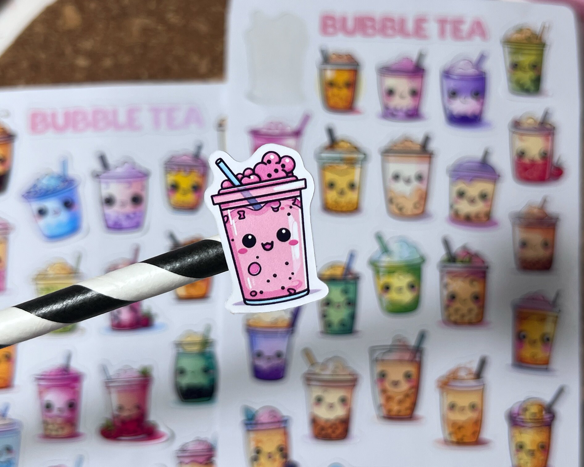 Bubble Tea Sticker Sheet, Boba Tea Sticker Sheet, Boba Tea Planner ...