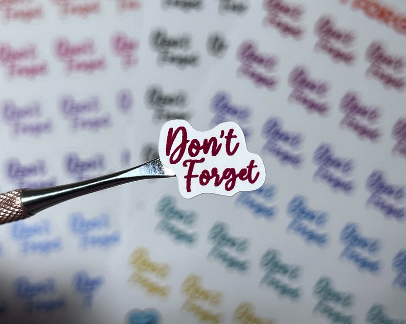Don't Forget Sticker, Reminder Planner Sticker, Planner Sticker Sheet ...