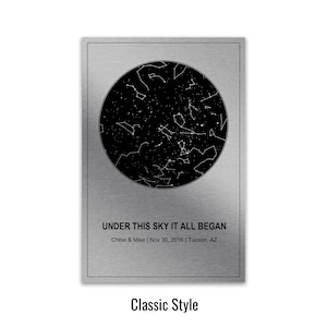 Regalo per il 20° anniversario per la moglie, mappa stellare di platino, regalo di anniversario di platino per il marito