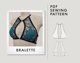 Patrón de costura de bralette / Patrón de costura de sujetador / Patrón de lencería / Patrón de bralette / Patrón de costura de ropa interior / Patrón de sujetador / Patrones PDF
