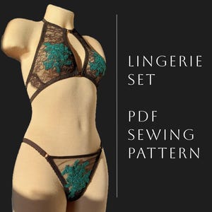 Lingerie Pattern | Lingerie Set Pattern | Lingerie Sewing Pattern | Lingerie PDF pattern | Bralette Set Pattern | Bra Set Pattern | Sewing