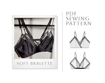 Bralette Sewing Pattern | Bra Sewing Pattern | Bra Pattern | Bralette Pattern | Lingerie Sewing Pattern | Underwear Pattern | PDF Pattern