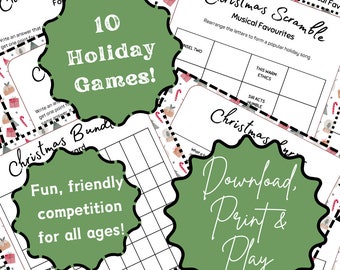 10 jeux de fête de Noël pour tous les âges | Imprimable | Téléchargement instantané | Jeux de Noël en famille | Jeux de Noël pour adultes | Jeux des Fêtes