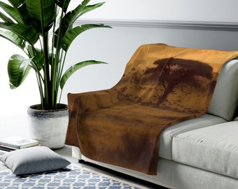 Coperta Savanna Africana, Coperta Peluche, Edizione Limitata, Coperta Splendidamente Realizzata, Coperta Unica