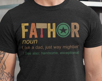 Camiseta "Padre", "Definición de Padre", "Padre como un papá, pero mucho más poderoso", Camiseta del Día del Padre, Regalo del Día del Padre