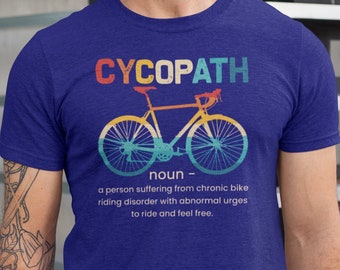 Camiseta de cicópata, camiseta con la definición de cicópata, camiseta de bicicleta, camiseta divertida de ciclismo de cicópata, regalo para ciclistas