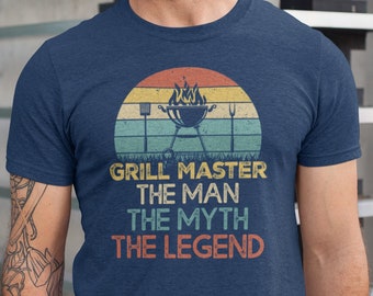 Grill Master The Man The Myth The Legend Shirt, camiseta divertida de barbacoa, regalo del día del padre, regalo para papá, camisa a la parrilla, camiseta de chef, regalo para chef