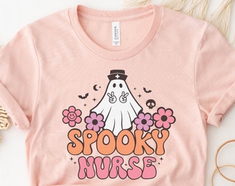Camiseta de enfermera espeluznante, camiseta de enfermera de Halloween, temporada de espeluznantes, regalo para enfermera, camiseta divertida de enfermera, camiseta de enfermera, camiseta retro de enfermera espeluznante