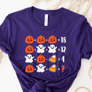 Halloween Quiz T-Shirt, Halloween Quiz Math Teacher  Shirt, Math Equation Pumpkin Ghost Halloween Shirt, Quiz Math Funny Teacher Tee