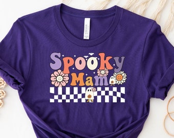 Camiseta de Mamá Espeluznante, Camiseta Retro de Halloween para Mamá, Regalo para Mamá Espeluznante, Linda Camiseta de Halloween