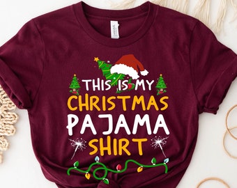 Esta es mi camiseta de pijama de Navidad, regalos para la familia, camisa de Navidad, regalo de vacaciones, camisa a juego de Navidad, camisa de Navidad divertida