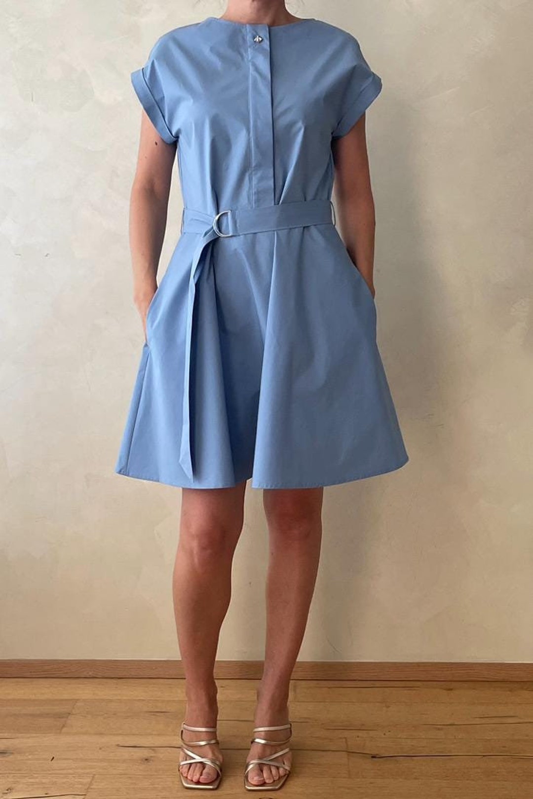 Anna Powder Blue Midi Dress main image 1