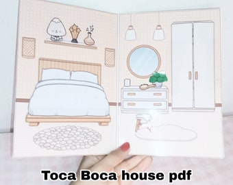 Printable Toca Boca House / Toca Boca Paper Craft / Paper Doll House / Quiet Book / Paper Quiet Book / pdf file / activities to do at home