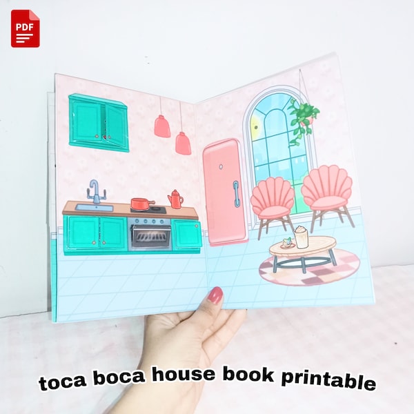 Printable Toca Boca House / Toca Boca Paper Craft / Paper Doll House / Quiet Book / Paper Quiet Book / pdf file / activities to do at home