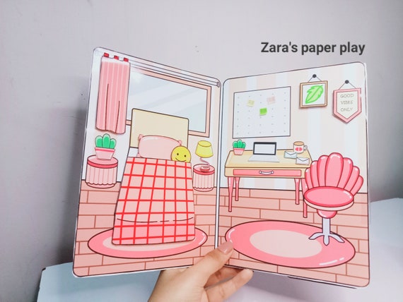 Toca Boca Apartment Room / Toca Boca papercraft / quiet book pages /  Printable apartment for paper dolls