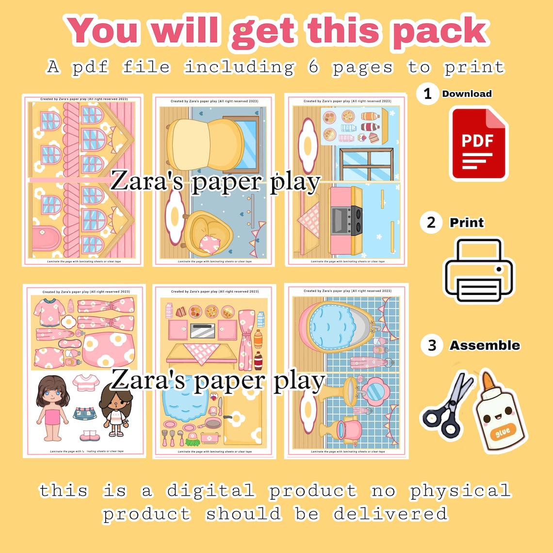 Printable Toca Boca House / Toca Boca Paper Craft / Paper Doll House ...