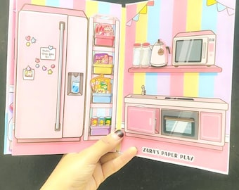Casa de muñecas de papel de Toca Boca: Libro de actividades imprimible (archivo PDF tamaño A4) Impresiones digitales