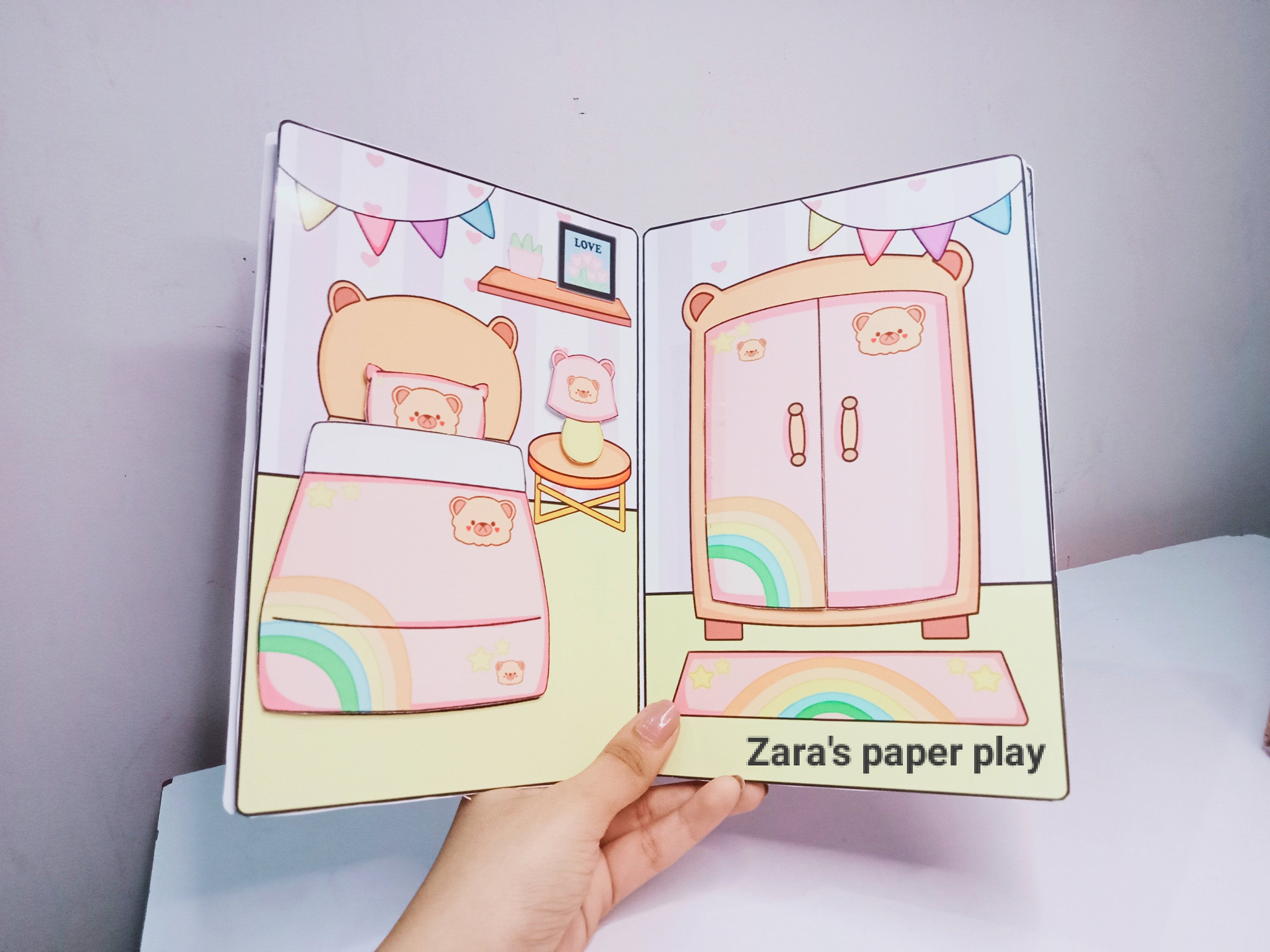 Pink and purple toca boca paper house for baby 🌸 Toca boca pre-printed –  WOA DOLL CRAFT