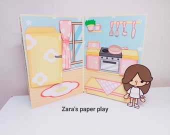 Printable Toca Boca Paper Doll House: Quiet Book Activity (PDF File) Digital prints