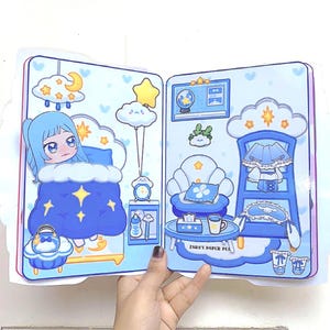 Printable Gacha Doll House: Toca Boca Paper Craft Quiet Book (PDF File A4 Size)