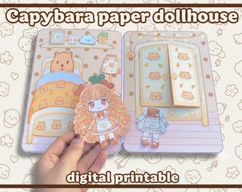 Casa de muñecas de papel de Toca Boca: Libro de actividades imprimible (archivo PDF tamaño A4) Impresiones digitales