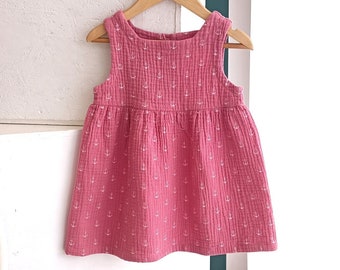 Girls dress PDF sewing pattern for 3m-6y girl. Sewing pattern. Easy sewing pattern for beginners. Kid's Sleeveless Dress Sewing Pattern.