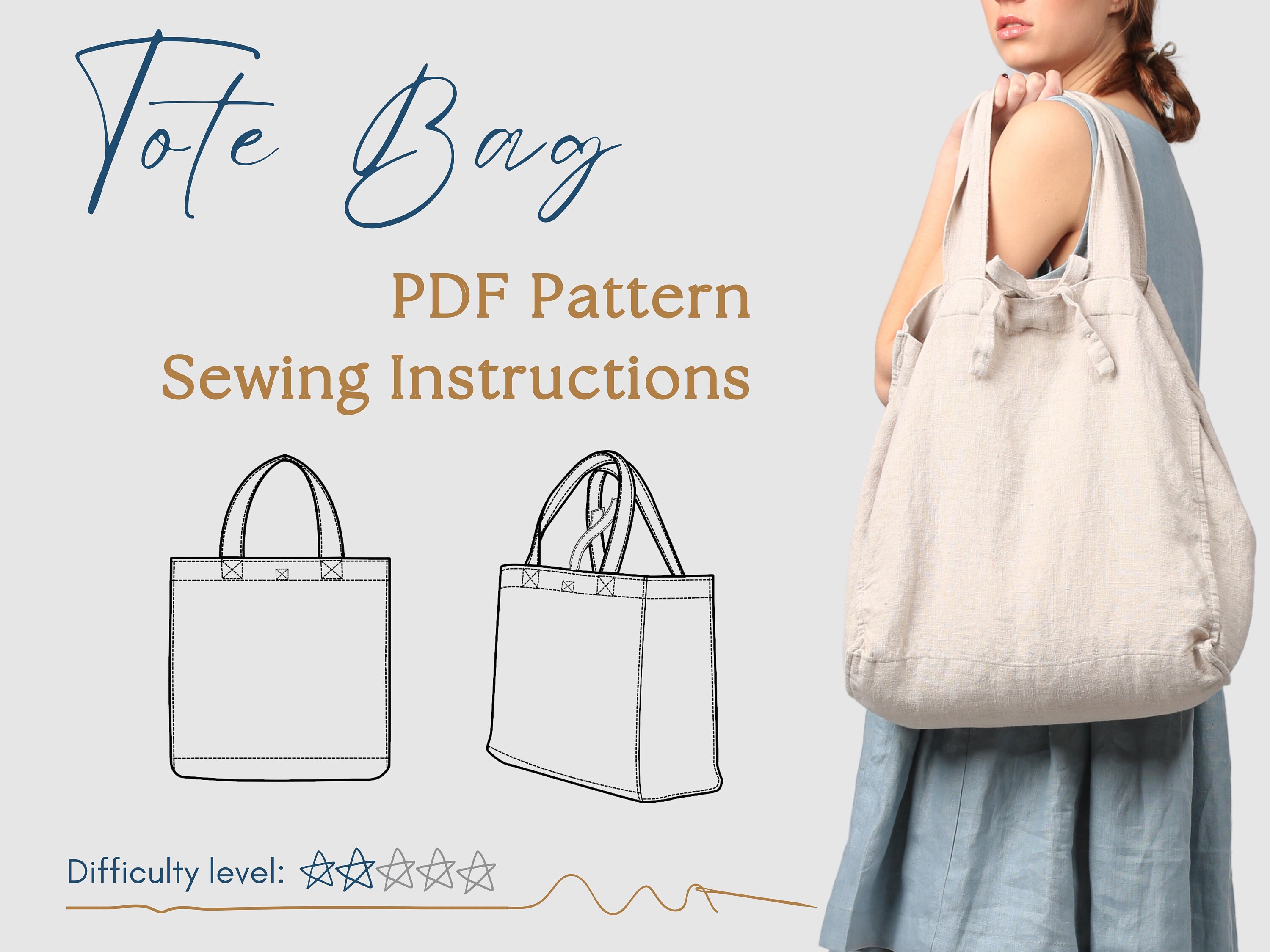 Tote Bag Pattern. A4 PDF Sewing Pattern. Beach Bag Pattern. DIY Crafts