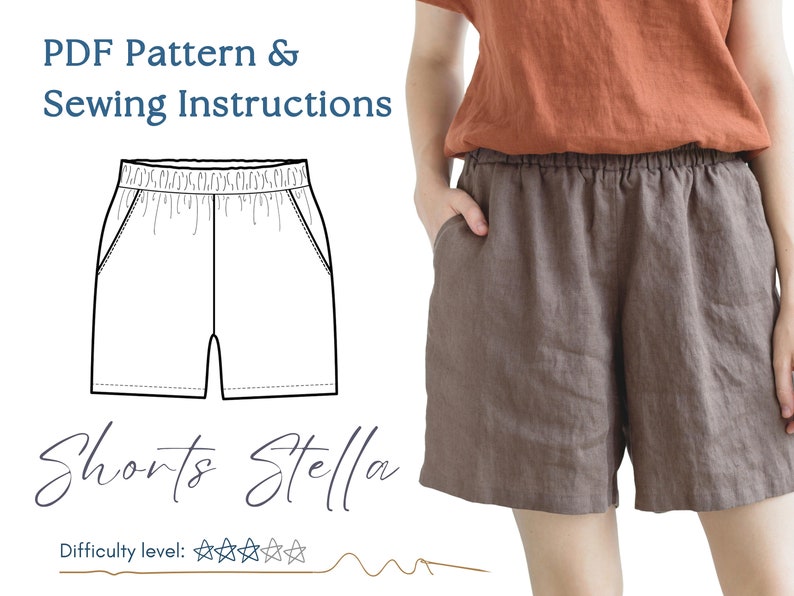 Shorts Sewing Pattern. A4 PDF Sewing Pattern. DIY Shorts. Printable
