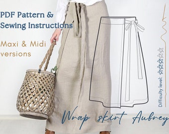 Wrap skirt pattern. A4 PDF sewing patterns. DIY Wrap Skirt. Printable sewing pattern. Do It Yourself sewing pattern. Do It Yourself.