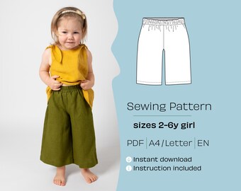 Kids Linen Pants Sewing Pattern – DIY Trousers (PDF Pattern)