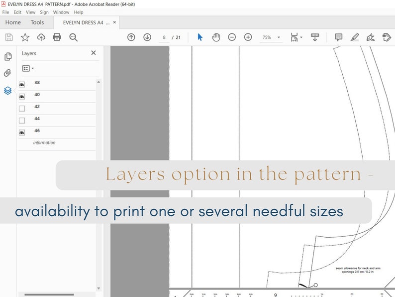 Tiered Dress Sewing pattern. A4 PDF sewing patterns. DIY Tiered Dress. Tiered Dress pattern. Printable sewing pattern. Sewing pattern. image 2