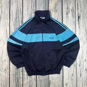 80s Adidas ATP Keyrolan Light Blue Trefoil Three Stripe Zip 80s Adidas ATP Keyrolan Light Blue Trefoil Three Stripe Zip