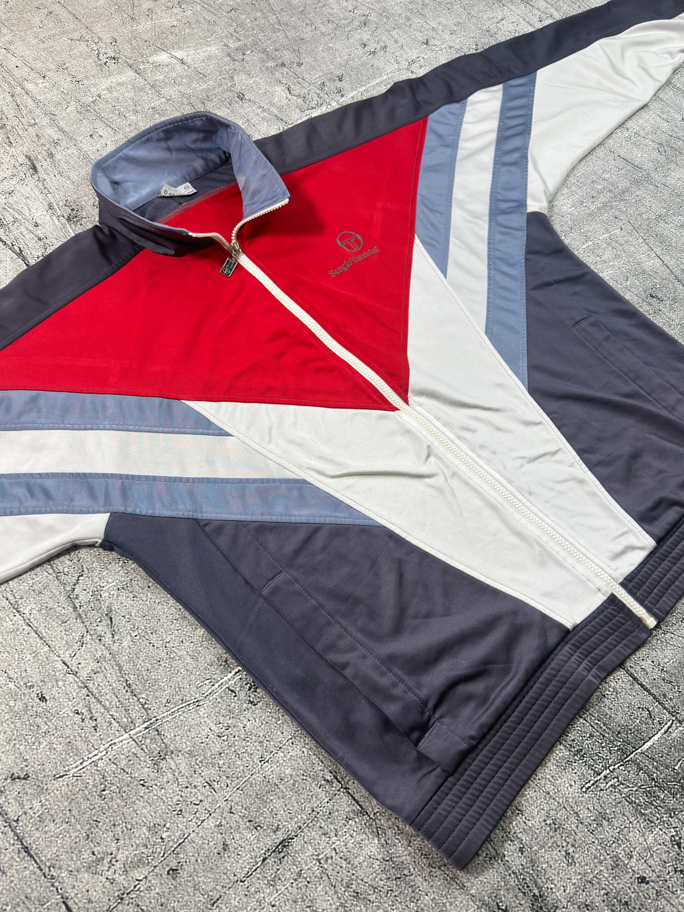 Vintage Sergio Tacchini 2000s Colorblock Tracksuit Set White Red M