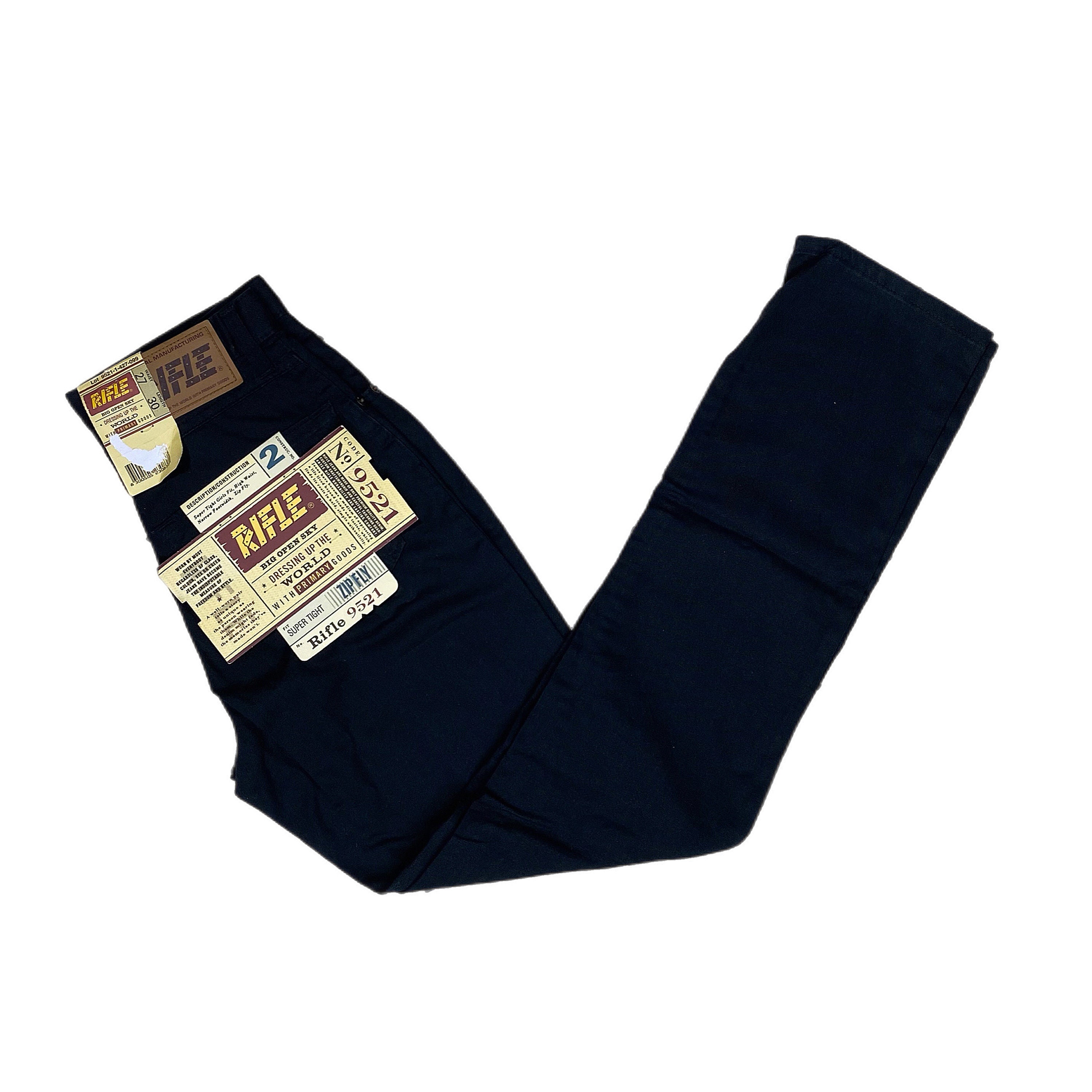 Vintage Pants Rifle 90s Deadstock Pants Black 90s Super Slim Vintage Pants Rifle 90s Deadstock Pants Black 90s Super Slim
